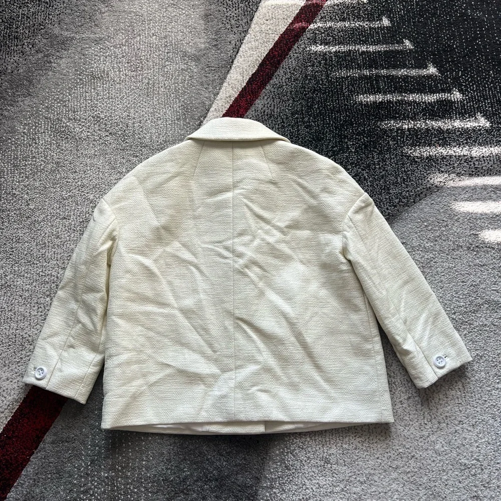 Kate Spade Leather Ivory Blazer Coat